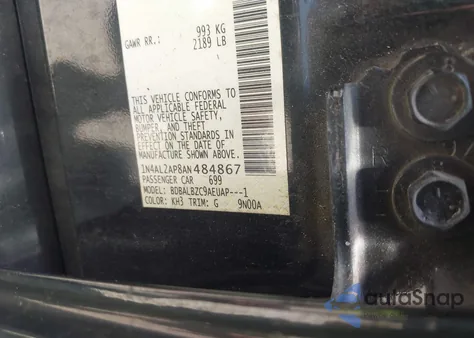 2010 Nissan Altima 2.5 S from USA, damaged, VIN 1N4AL2AP8AN484867